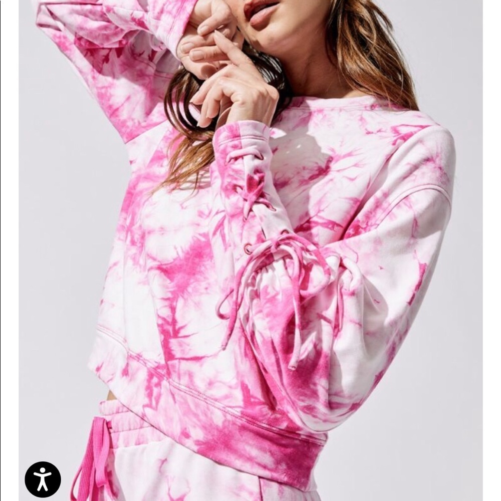 NWT $256 Carbon38 Sweat Set Electric Pink Tie Dye Size Small - Picture 2 of 15